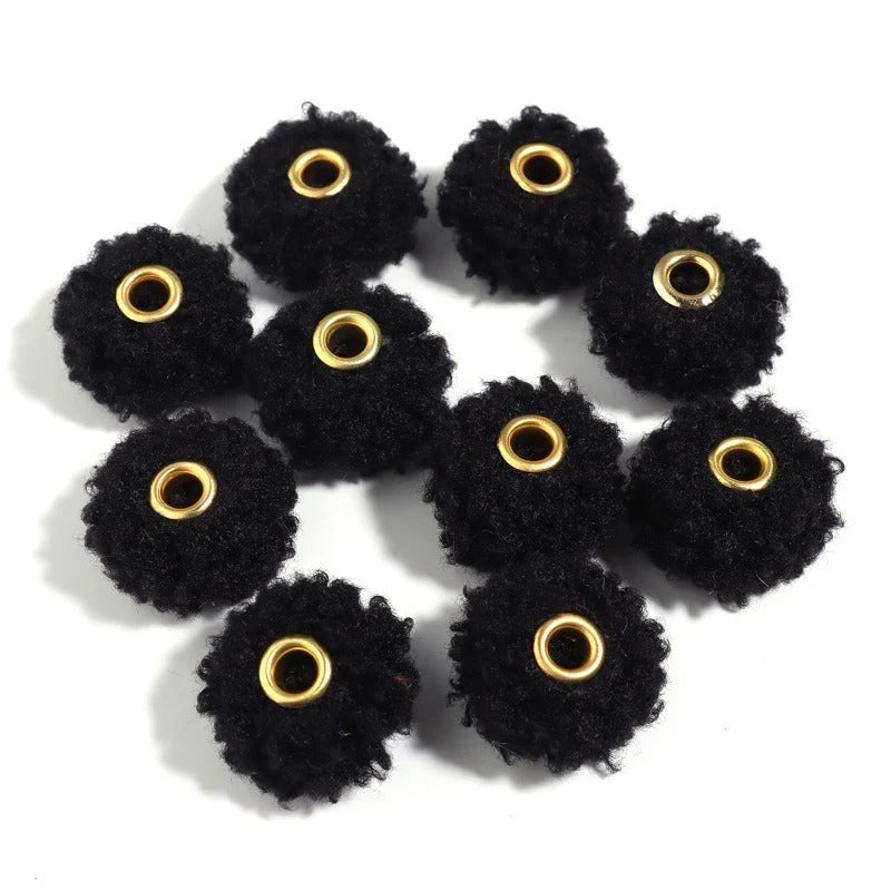 Wholesale 10pcs Colorful Fuzzy Spacer Beads